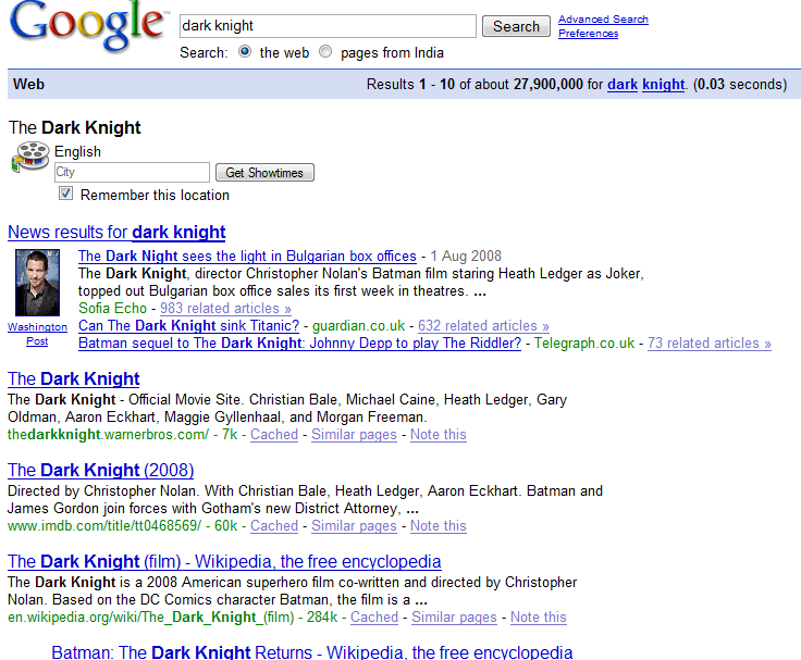 Google Search - The Dark Knight Google Search - The Dark Knight