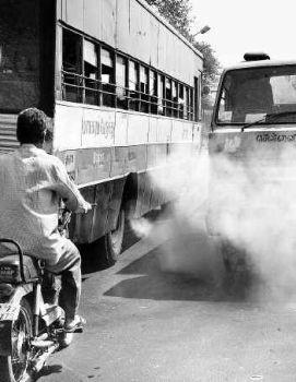 Traffic Pollution Traffic Pollution - Nitration is considered a prime suspect for rising allergy rates due to vehicular pollution. - Photo: V. Ganesan - Hindu.com
