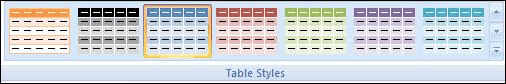 Table Styles Table Styles