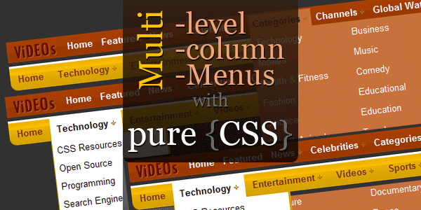 Multi-level Multi-column Multi Menus with pure css